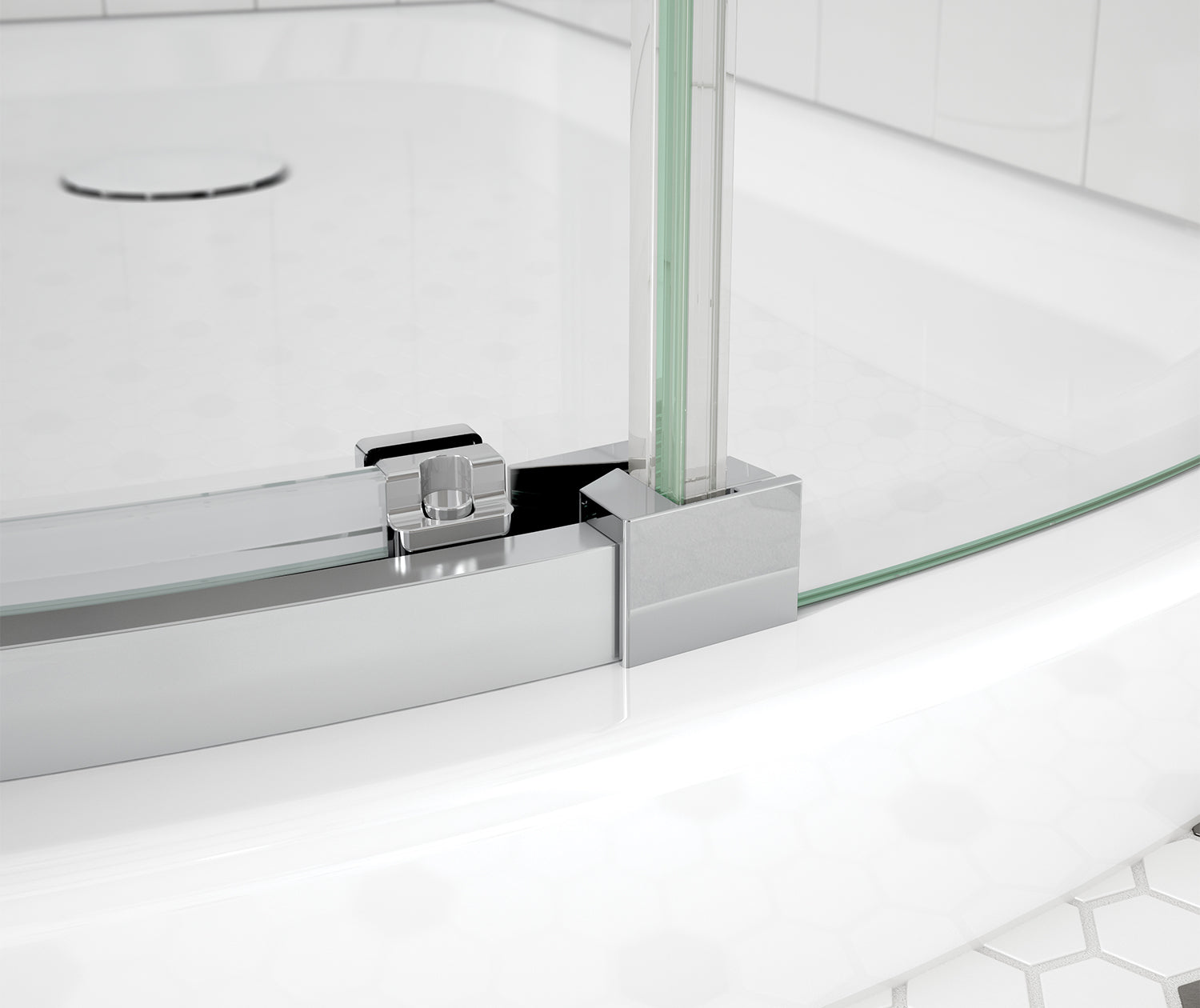 Maax Outback Round 36 x 36 x 75 5/8 in. 8mm Sliding Shower Door for Corner Installation with Clear glass in Chrome 139410-900-084-001 - Plumbing Market