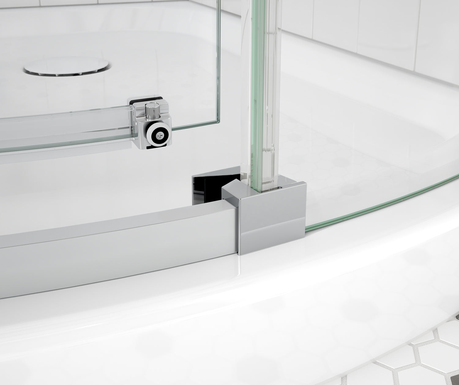 Maax Outback Round 36 x 36 x 75 5/8 in. 8mm Sliding Shower Door for Corner Installation with Clear glass in Chrome 139410-900-084-001 - Plumbing Market