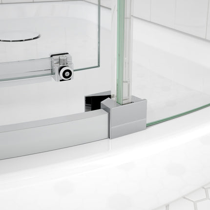 Maax Outback Round 36 x 36 x 75 5/8 in. 8mm Sliding Shower Door for Corner Installation with Clear glass in Chrome 139410-900-084-001 - Plumbing Market