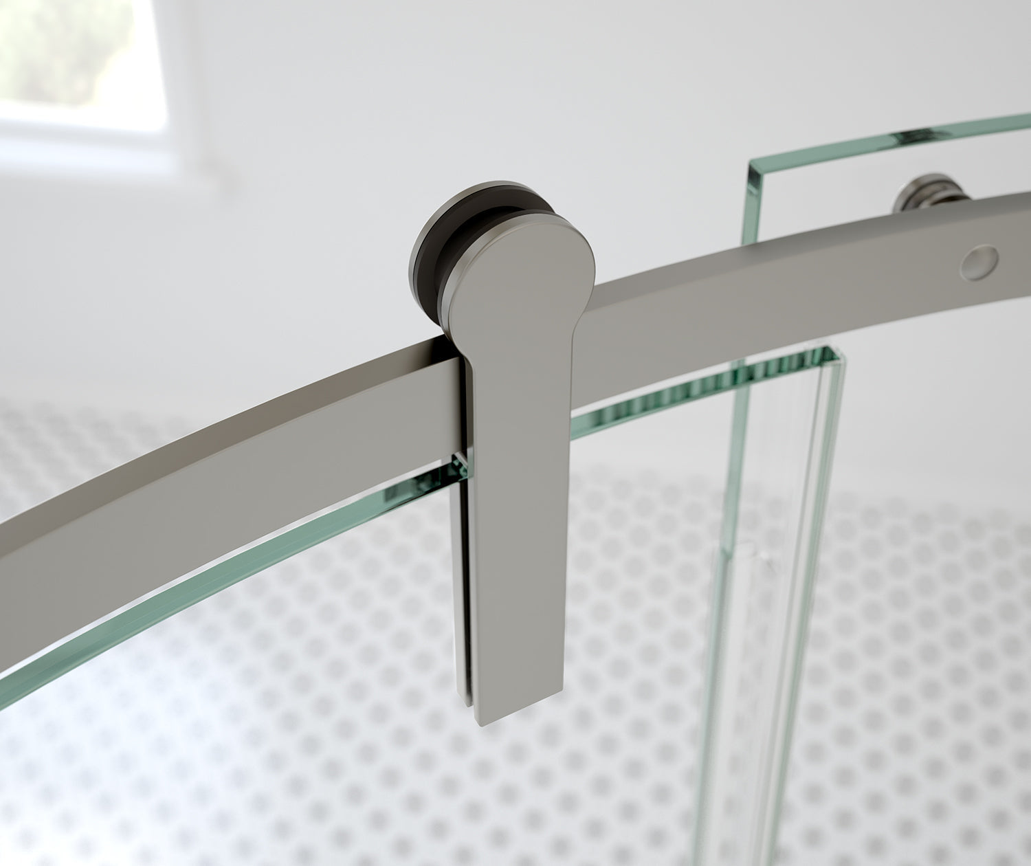 Maax Outback Round 36 x 36 x 75 5/8 in. 8mm Sliding Shower Door for Corner Installation with Clear glass in Brushed Nickel 139410-900-305-001 - Plumbing Market