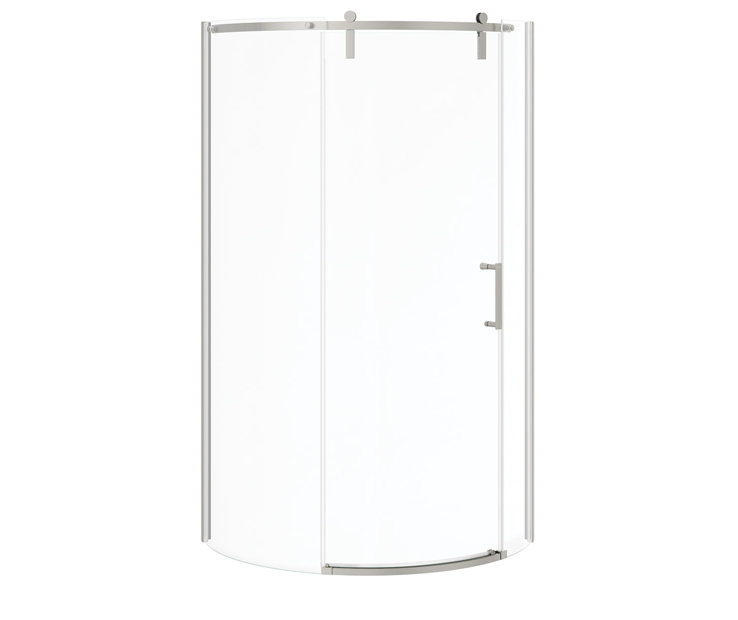 Maax Outback Round 36 x 36 x 75 5/8 in. 8mm Sliding Shower Door for Corner Installation with Clear glass in Brushed Nickel 139410-900-305-001 - Plumbing Market