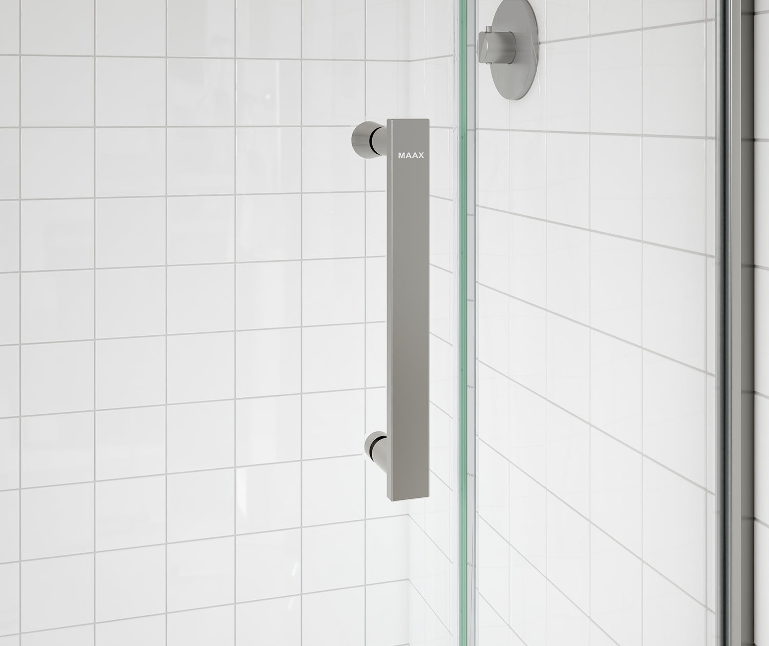 Maax Outback Round 36 x 36 x 75 5/8 in. 8mm Sliding Shower Door for Corner Installation with Clear glass in Brushed Nickel 139410-900-305-001 - Plumbing Market