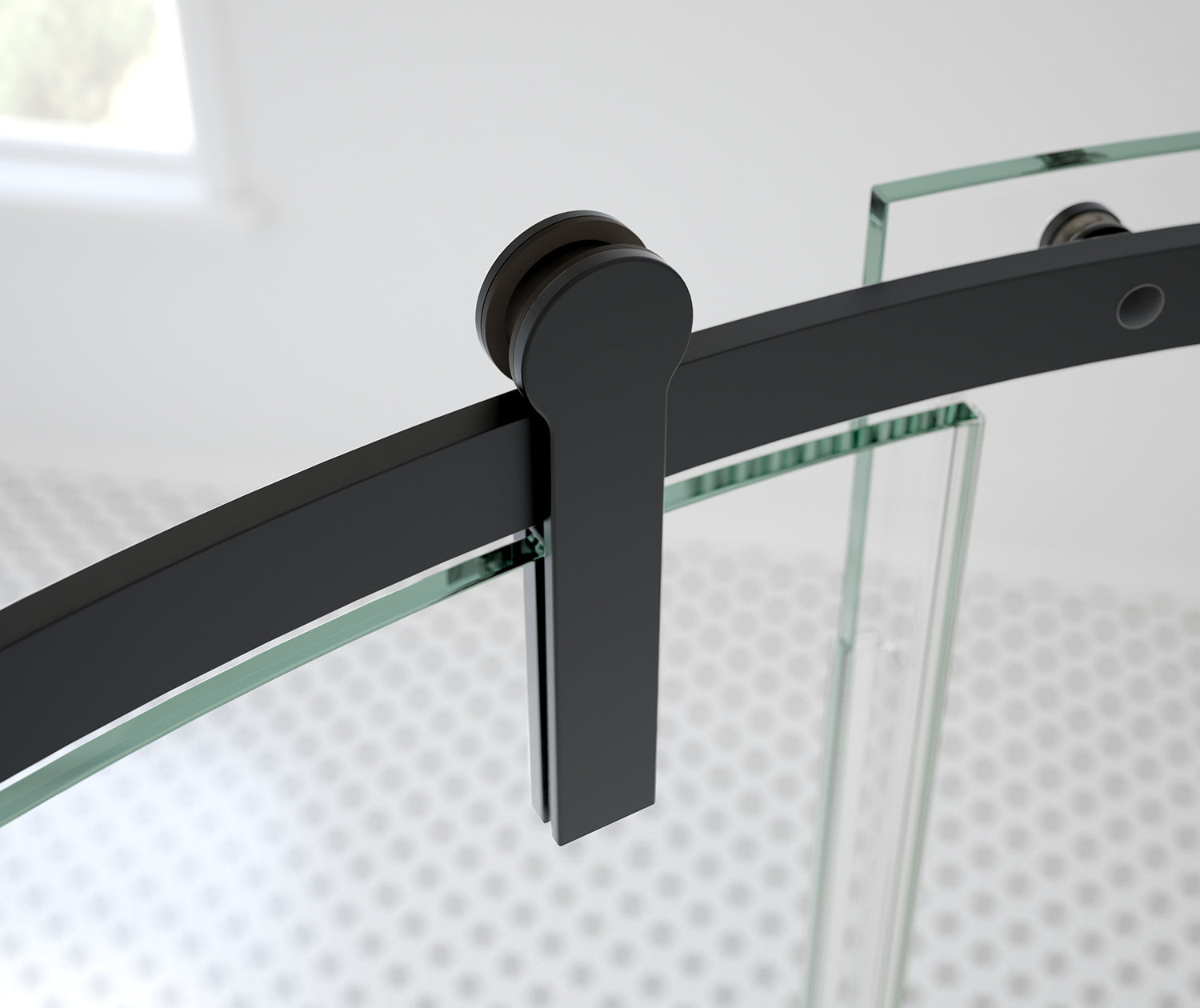 Maax Outback Round 36 x 36 x 75 5/8 in. 8mm Sliding Shower Door for Corner Installation with Clear glass in Matte Black 139410-900-340-001 - Plumbing Market