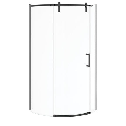 Maax Outback Round 36 x 36 x 75 5/8 in. 8mm Sliding Shower Door for Corner Installation with Clear glass in Matte Black 139410-900-340-001 - Plumbing Market