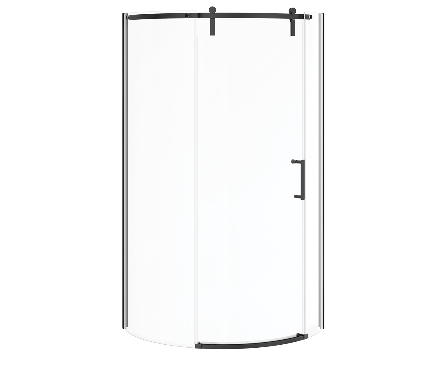 Maax Outback Round 36 x 36 x 75 5/8 in. 8mm Sliding Shower Door for Corner Installation with Clear glass in Matte Black 139410-900-340-001 - Plumbing Market