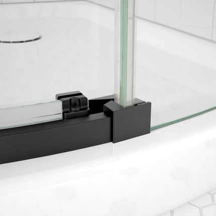 Maax Outback Round 36 x 36 x 75 5/8 in. 8mm Sliding Shower Door for Corner Installation with Clear glass in Matte Black 139410-900-340-001 - Plumbing Market