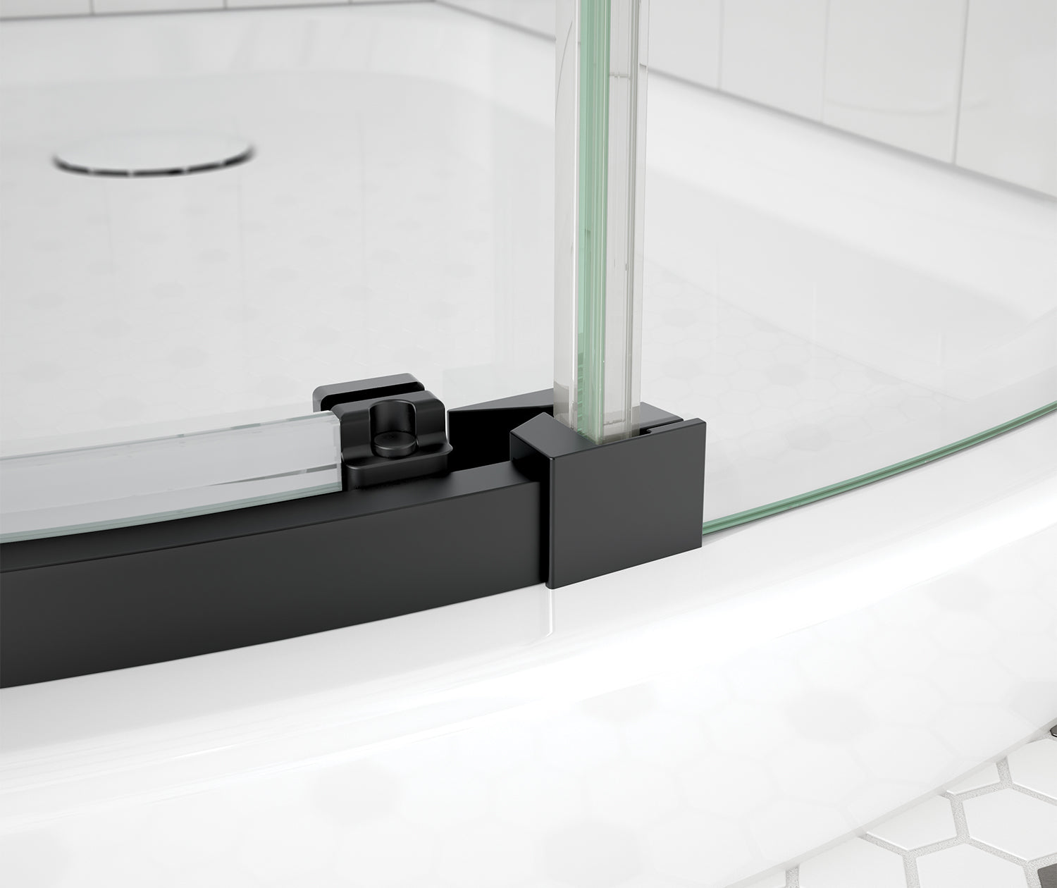 Maax Outback Round 36 x 36 x 75 5/8 in. 8mm Sliding Shower Door for Corner Installation with Clear glass in Matte Black 139410-900-340-001 - Plumbing Market
