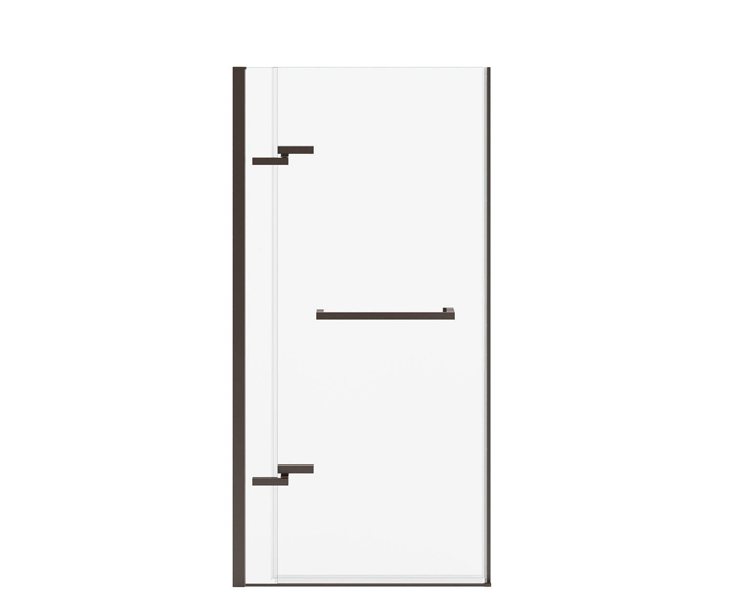 Reveal Sleek 71 32 1/2-35 1/2 x 71 1/2 in. 8mm Pivot Shower Door for Alcove Installation with Clear glass in Dark Bronze - Plumbing Market