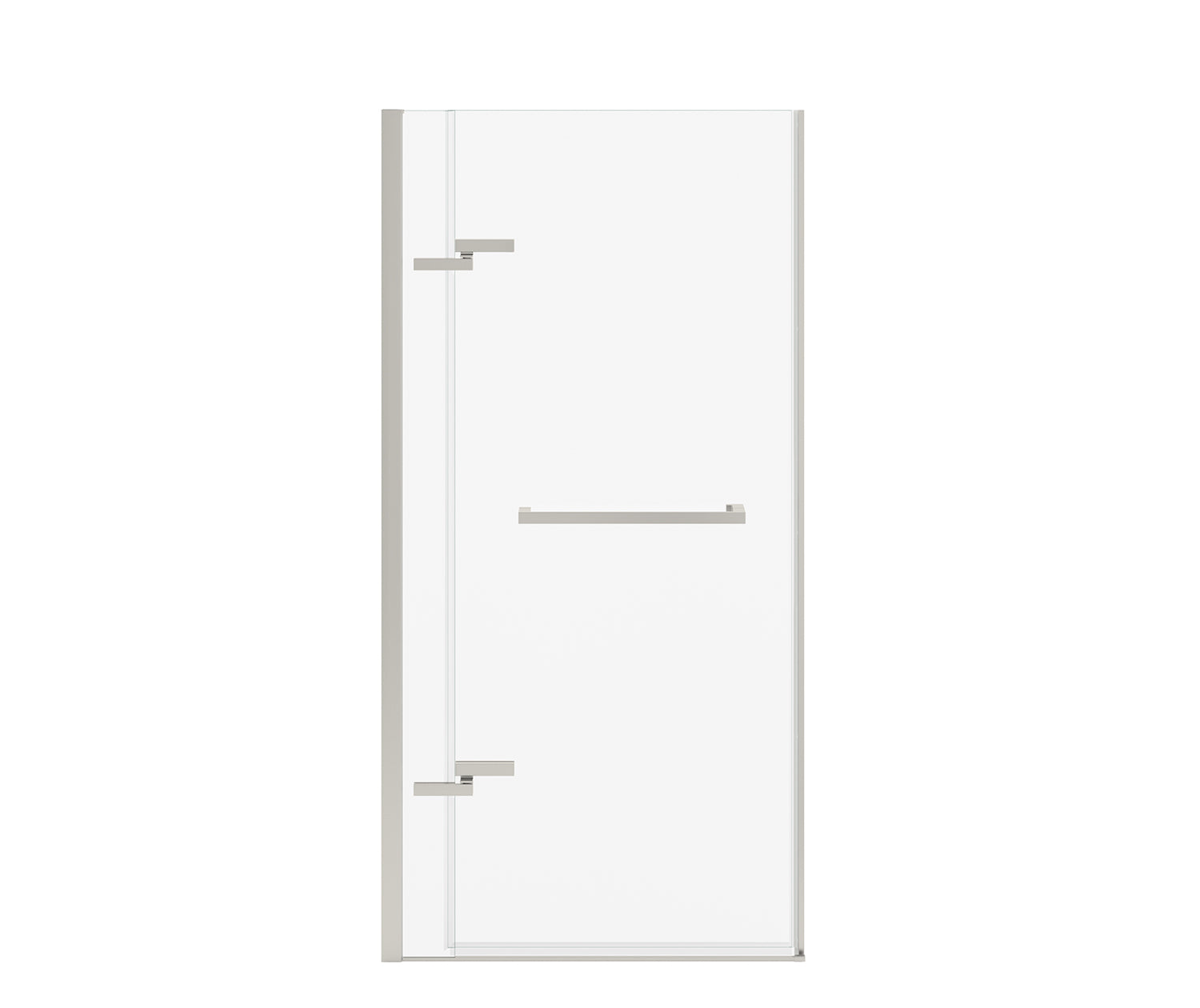 Reveal Sleek 71 32 1/2-35 1/2 x 71 1/2 in. 8mm Pivot Shower Door for Alcove Installation with Clear glass in Brushed Nickel - Plumbing Market
