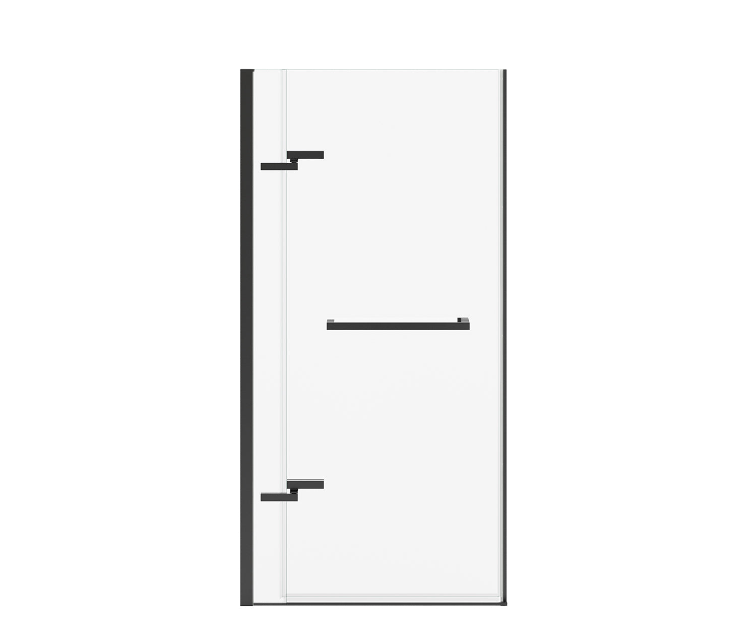 Reveal Sleek 71 32 1/2-35 1/2 x 71 1/2 in. 8mm Pivot Shower Door for Alcove Installation with Clear glass in Matte Black - Plumbing Market