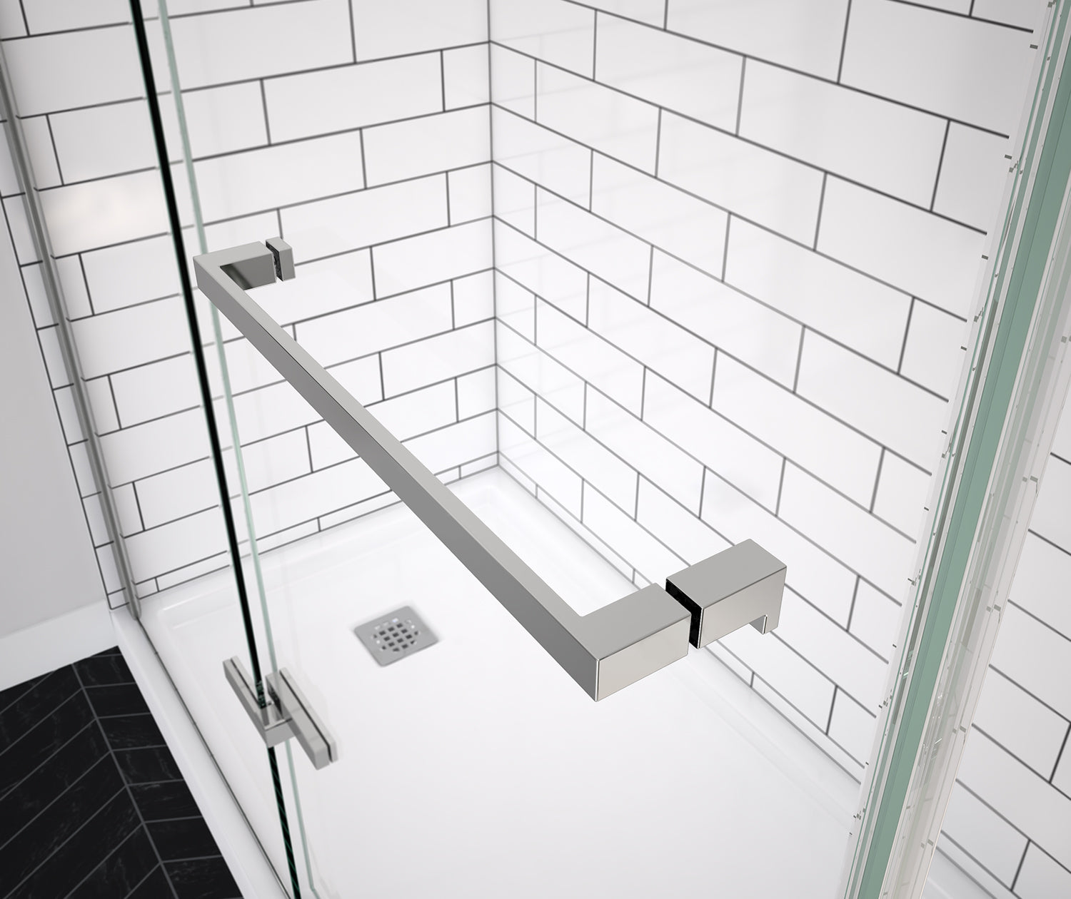 Reveal Sleek 71 38-41 x 71 1/2 in. 8mm Pivot Shower Door for Alcove Installation with Clear glass in Chrome - Plumbing Market