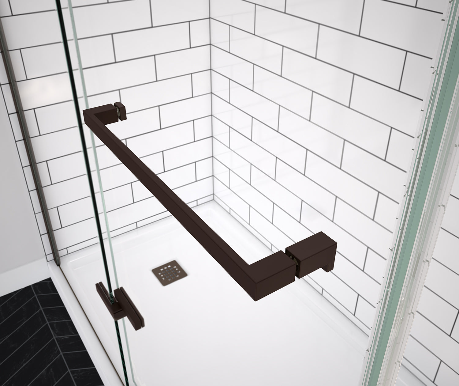 Reveal Sleek 71 38-41 x 71 1/2 in. 8 mm Pivot Shower Door for Alcove Installation with Clear glass in Dark Bronze - Plumbing Market