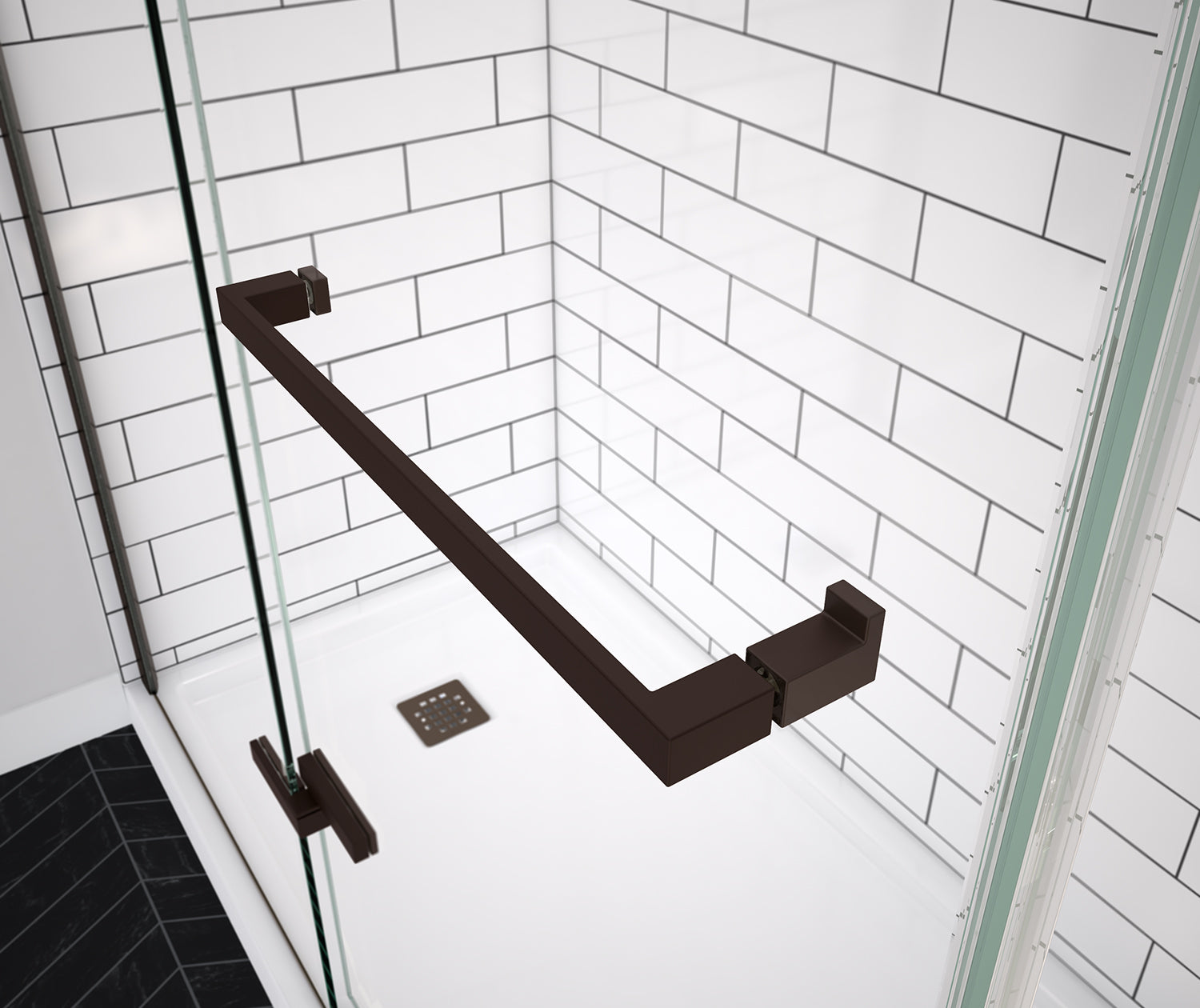 Reveal Sleek 71 38-41 x 71 1/2 in. 8 mm Pivot Shower Door for Alcove Installation with Clear glass in Dark Bronze - Plumbing Market