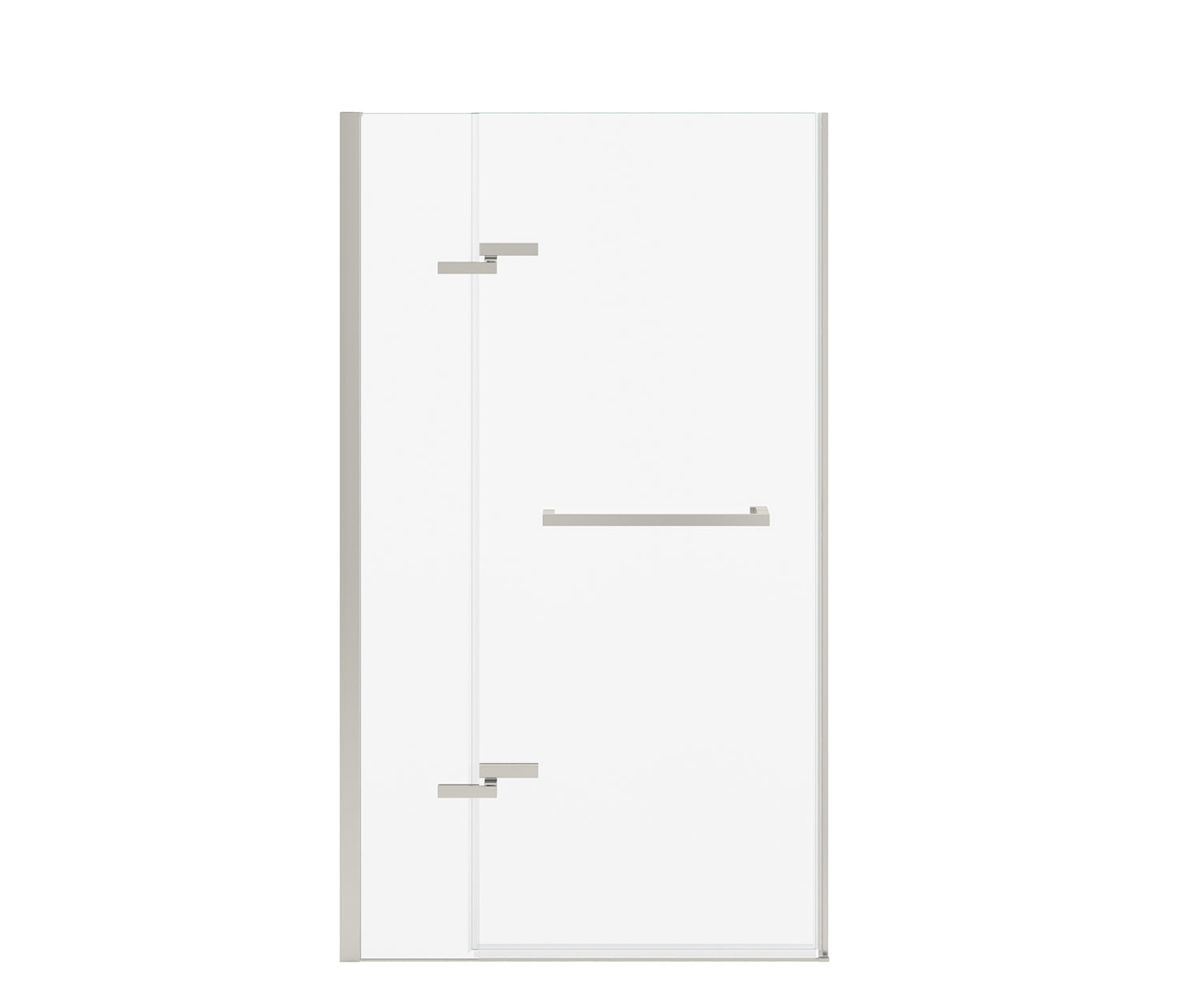Reveal Sleek 71 38-41 x 71 1/2 in. 8mm Pivot Shower Door for Alcove Installation with Clear glass in Brushed Nickel - Plumbing Market