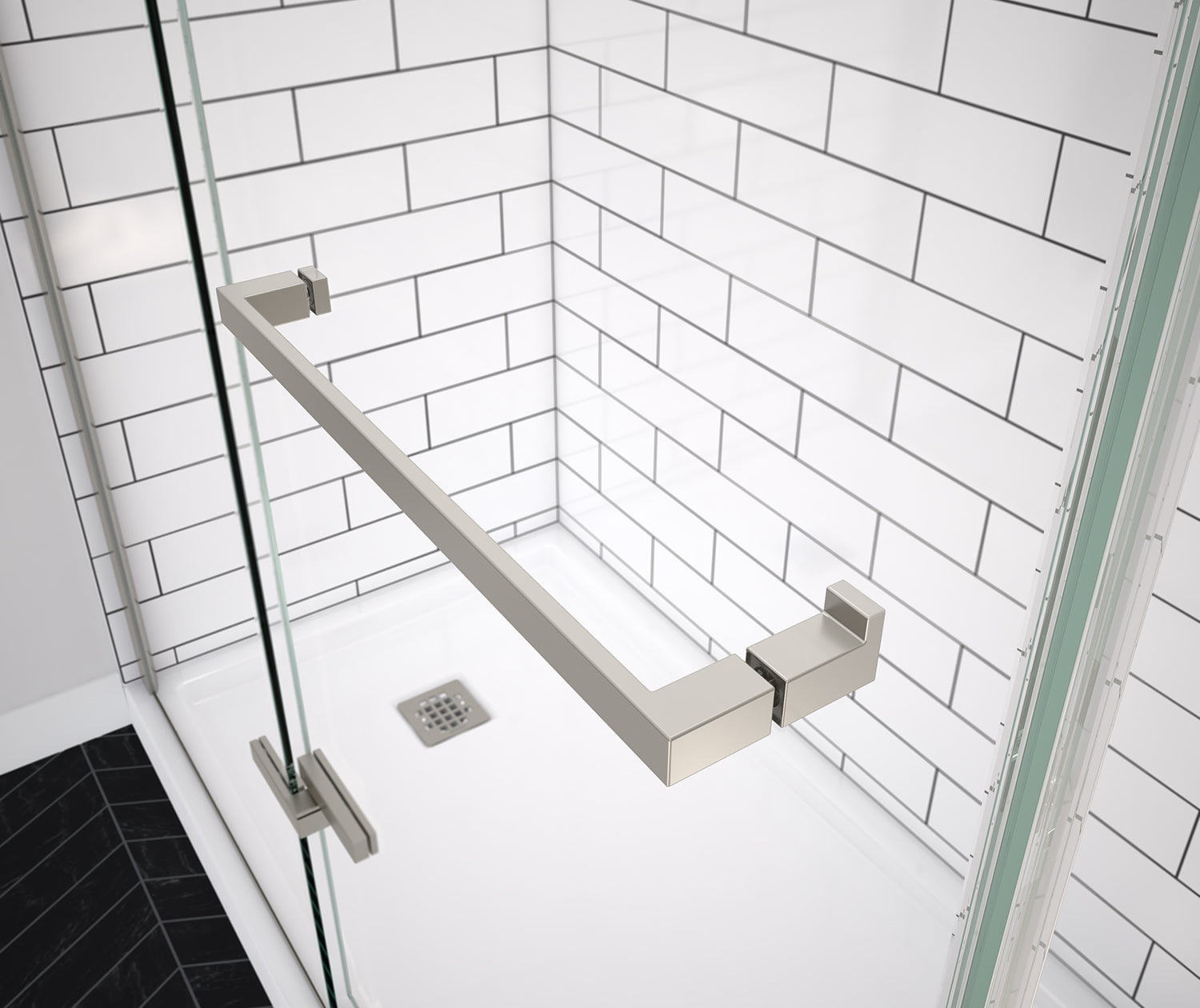 Reveal Sleek 71 38-41 x 71 1/2 in. 8mm Pivot Shower Door for Alcove Installation with Clear glass in Brushed Nickel - Plumbing Market