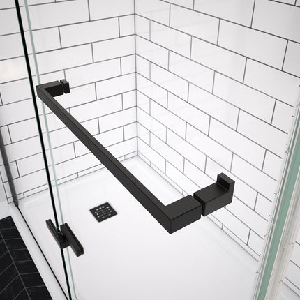Reveal Sleek 71 38-41 x 71 1/2 in. 8mm Pivot Shower Door for Alcove Installation with Clear glass in Matte Black - Plumbing Market