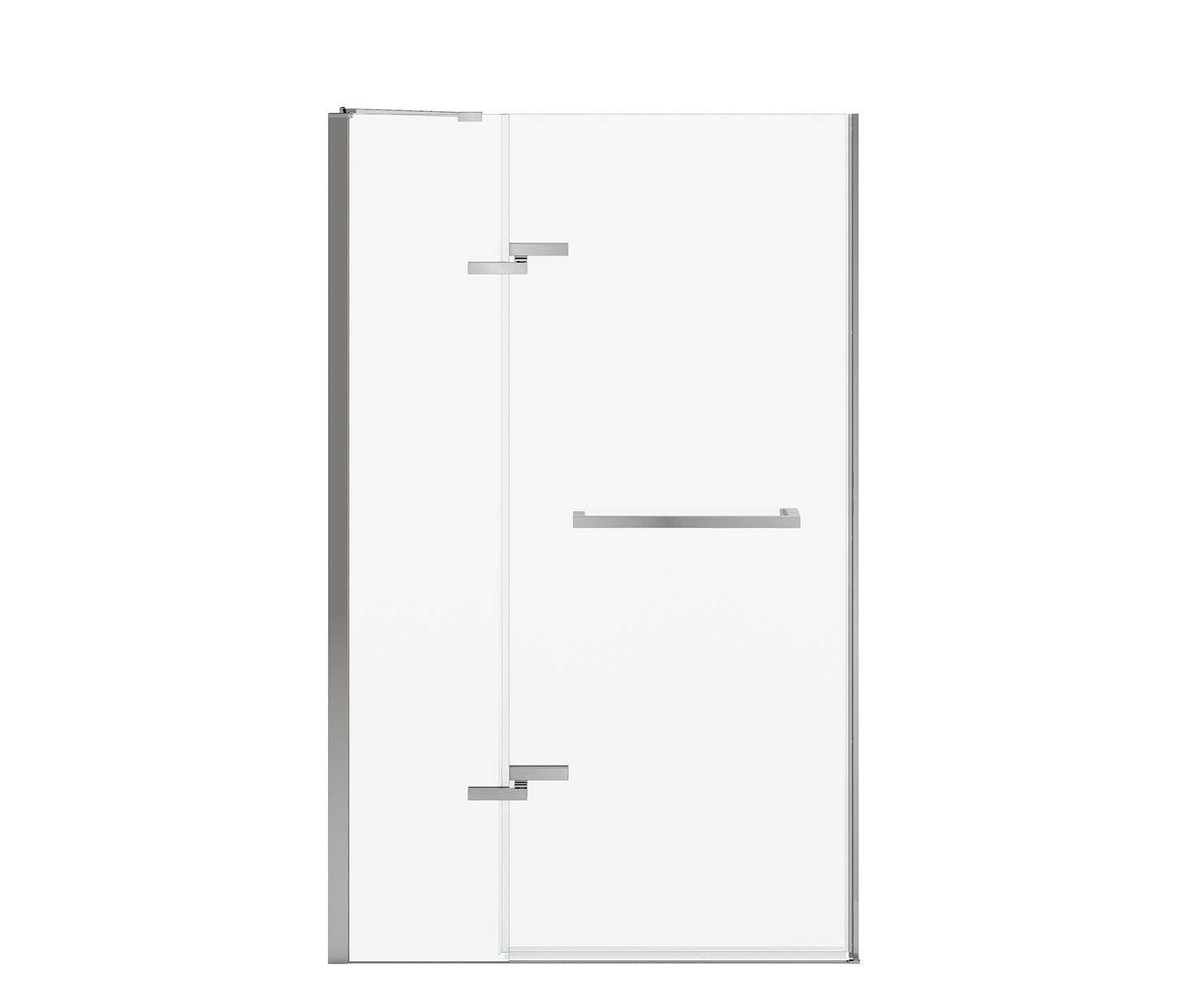 Reveal Sleek 71 41 1/2-44 1/2 x 71 1/2 in. 8mm Pivot Shower Door for Alcove Installation with Clear glass in Chrome - Plumbing Market