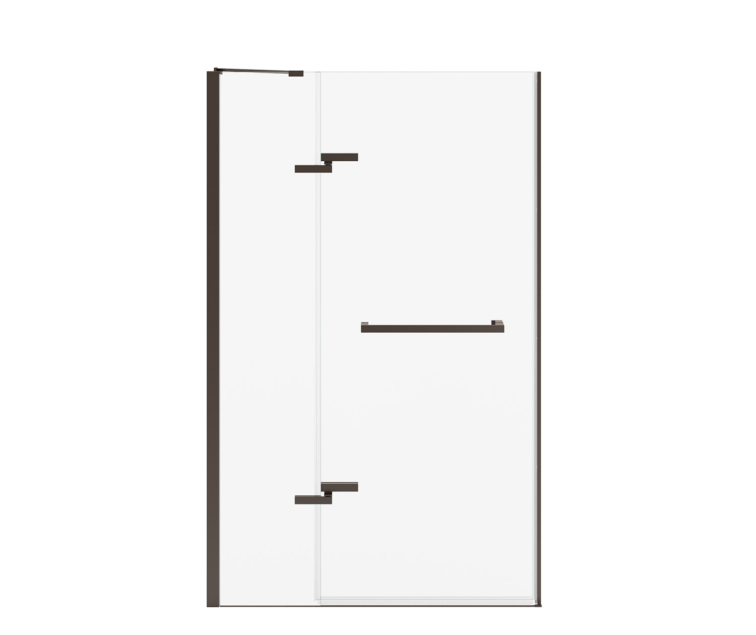Reveal Sleek 71 41 1/2-44 1/2 x 71 1/2 in. 8 mm Pivot Shower Door for Alcove Installation with Clear glass in Dark Bronze - Plumbing Market