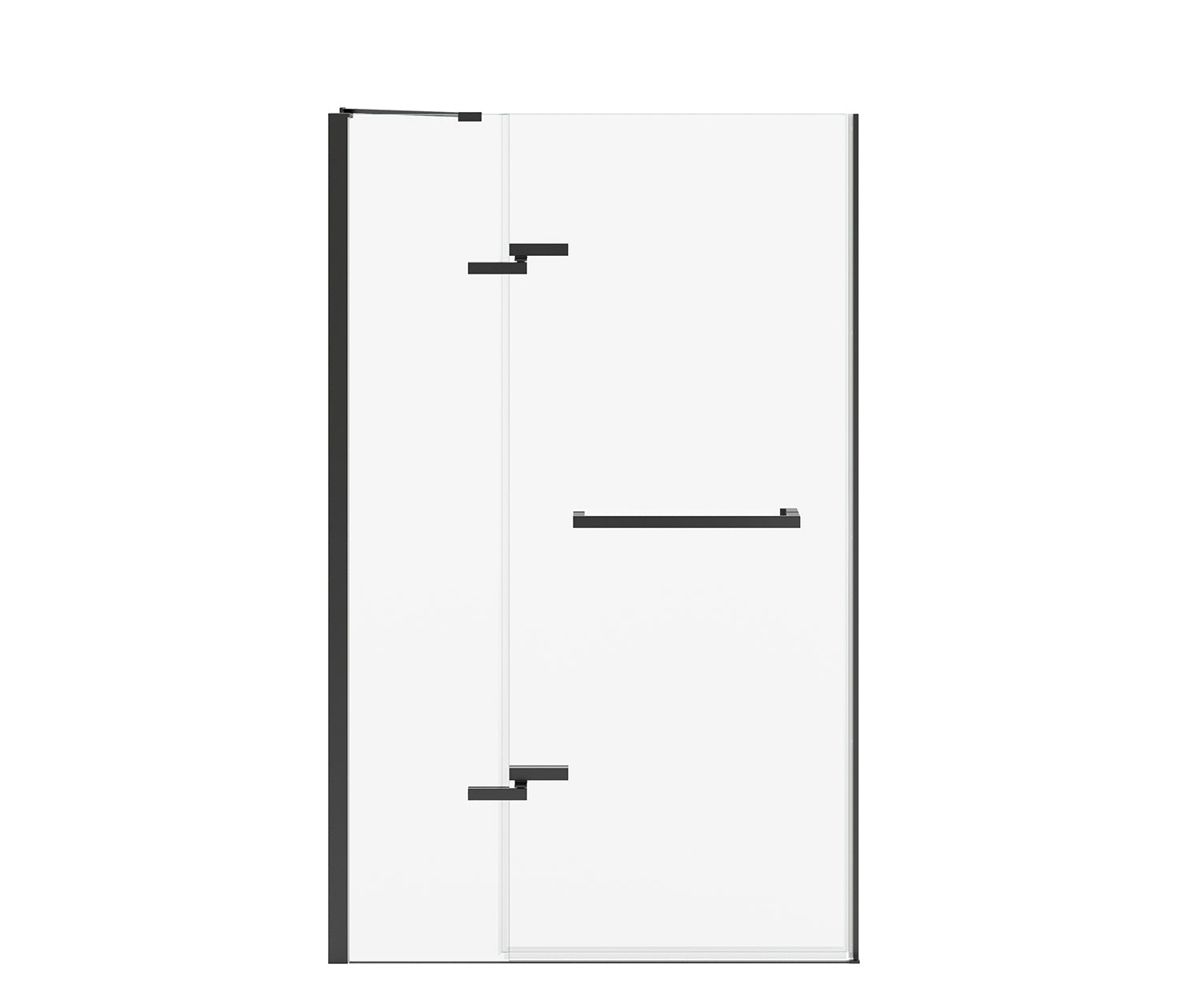 Reveal Sleek 71 41 1/2-44 1/2 x 71 1/2 in. 8mm Pivot Shower Door for Alcove Installation with Clear glass in Matte Black - Plumbing Market