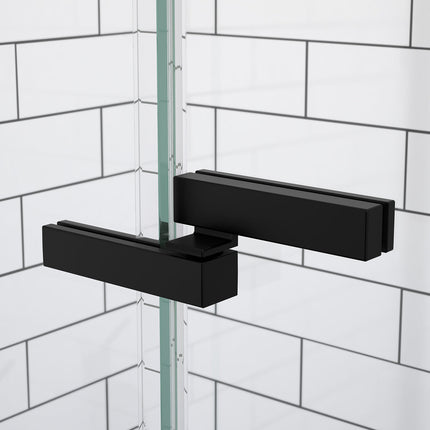 Reveal Sleek 71 41 1/2-44 1/2 x 71 1/2 in. 8mm Pivot Shower Door for Alcove Installation with Clear glass in Matte Black - Plumbing Market
