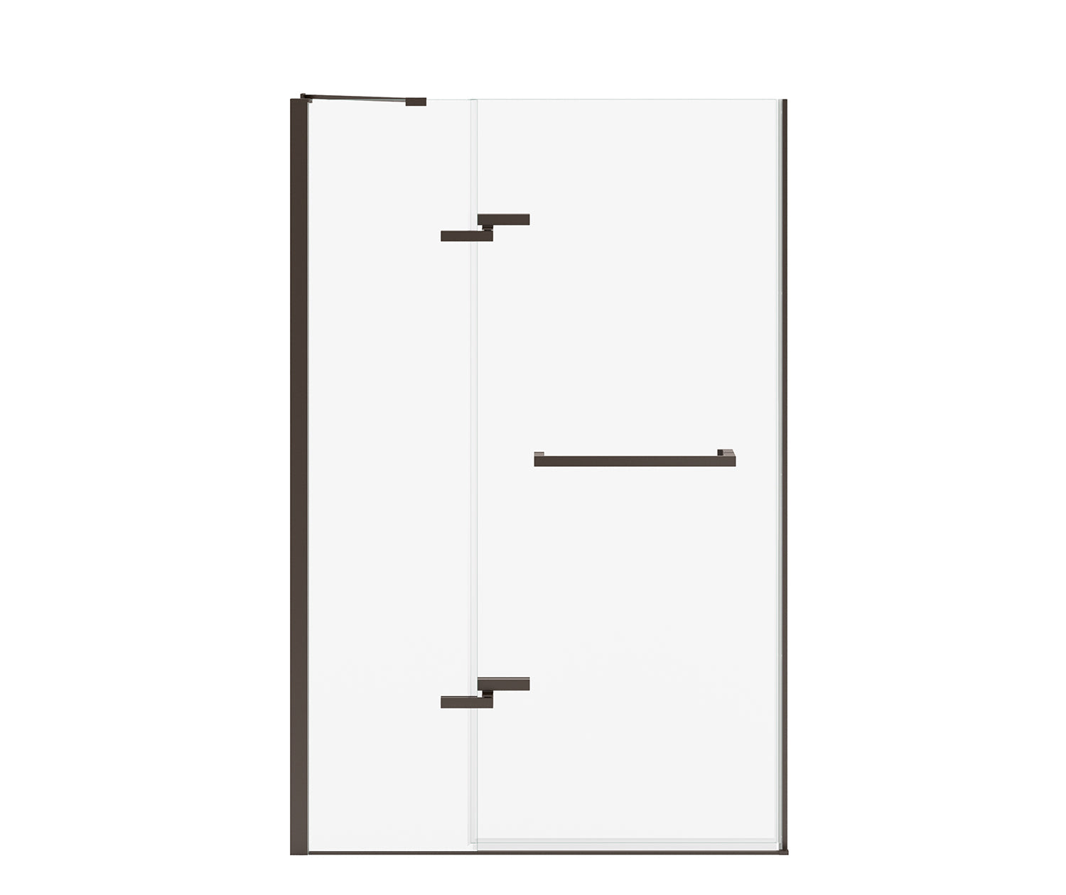 Reveal Sleek 71 44-47 x 71 1/2 in. 8 mm Pivot Shower Door for Alcove Installation with Clear glass in Dark Bronze - Plumbing Market