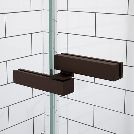 Reveal Sleek 71 44-47 x 71 1/2 in. 8 mm Pivot Shower Door for Alcove Installation with Clear glass in Dark Bronze - Plumbing Market