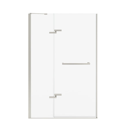 Reveal Sleek 71 44-47 x 71 1/2 in. 8mm Pivot Shower Door for Alcove Installation with Clear glass in Brushed Nickel - Plumbing Market