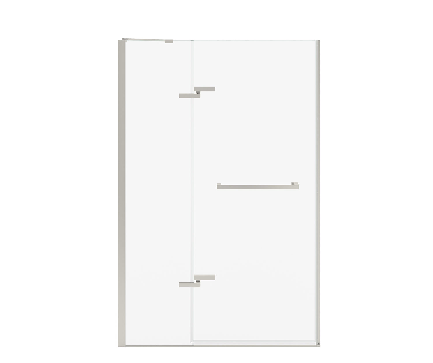 Reveal Sleek 71 44-47 x 71 1/2 in. 8mm Pivot Shower Door for Alcove Installation with Clear glass in Brushed Nickel - Plumbing Market