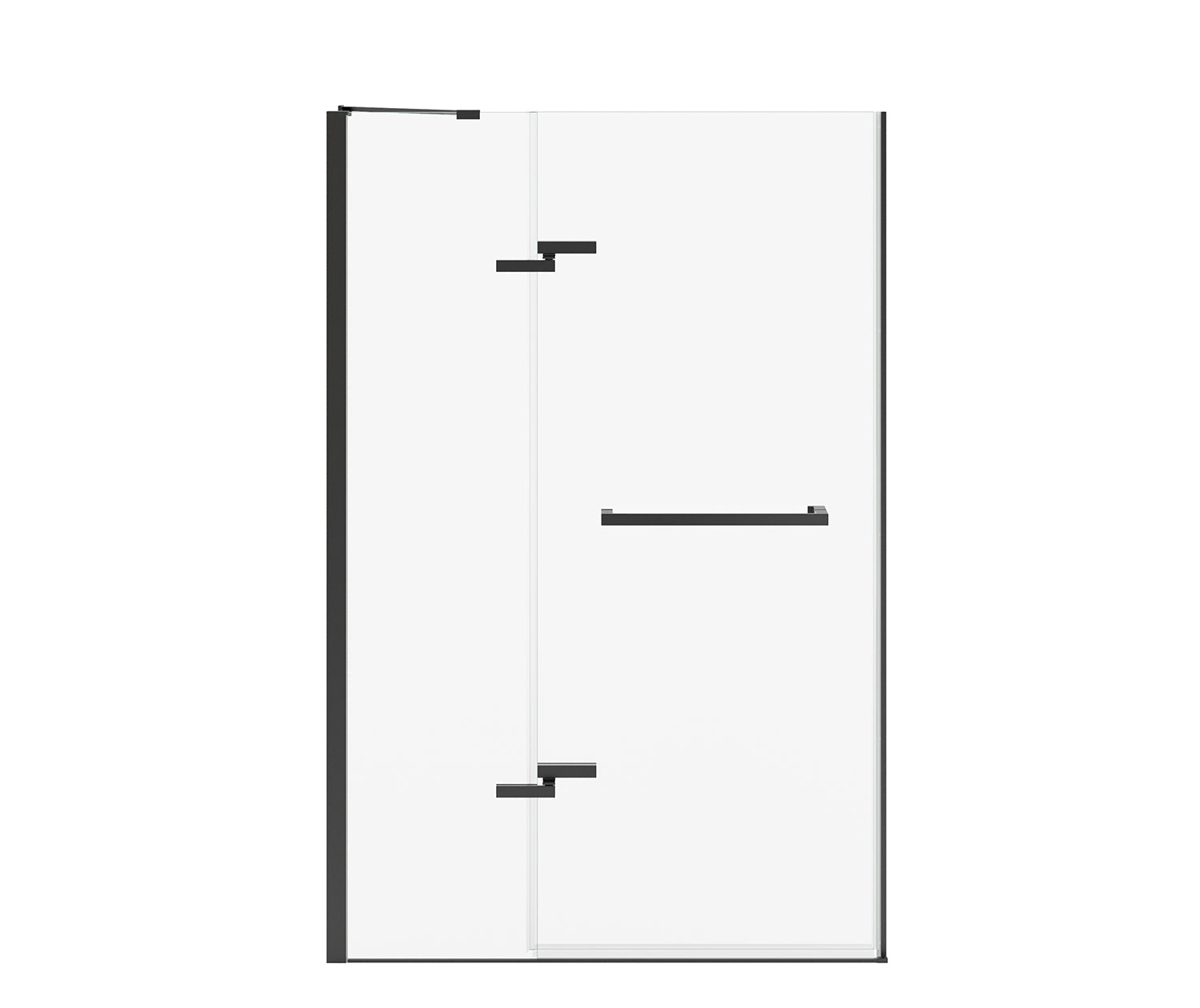 Reveal Sleek 71 44-47 x 71 1/2 in. 8mm Pivot Shower Door for Alcove Installation with Clear glass in Matte Black - Plumbing Market