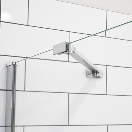 Reveal Sleek 71 51 1/2-54 1/2 x 71 1/2 in. 8mm Pivot Shower Door for Alcove Installation with Clear glass in Chrome - Plumbing Market