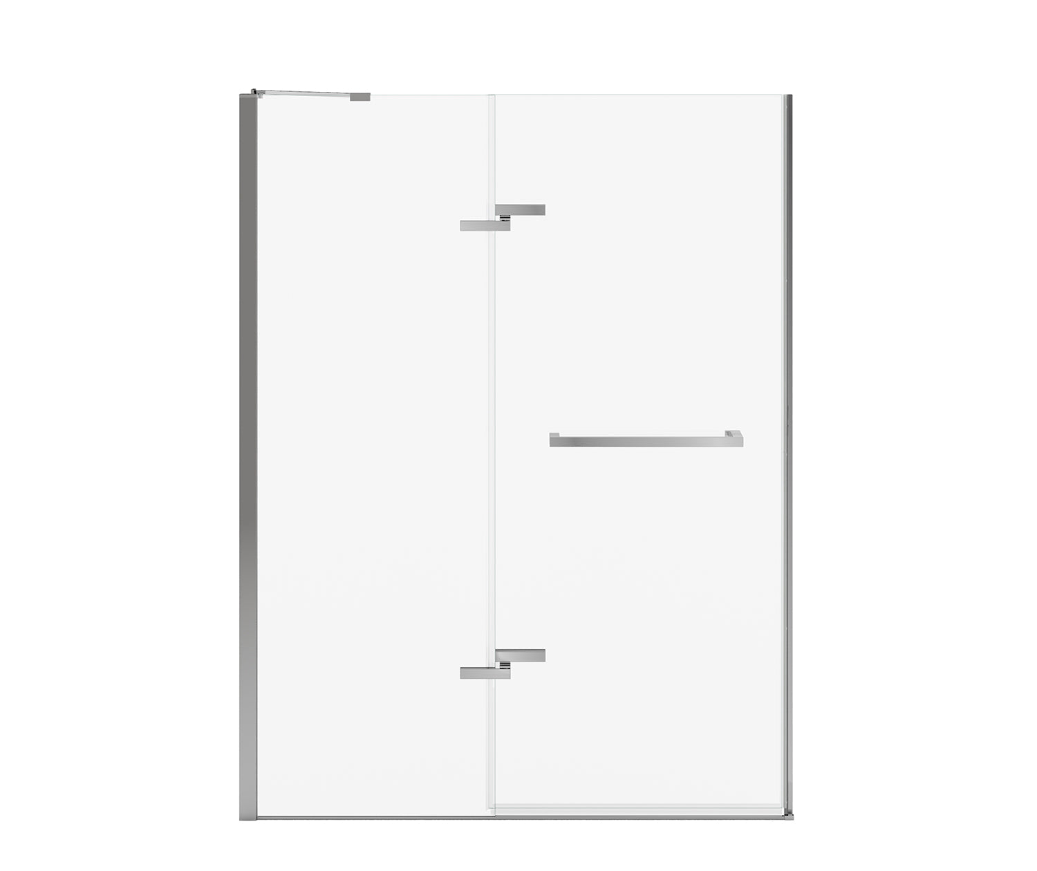 Reveal Sleek 71 51 1/2-54 1/2 x 71 1/2 in. 8mm Pivot Shower Door for Alcove Installation with Clear glass in Chrome - Plumbing Market