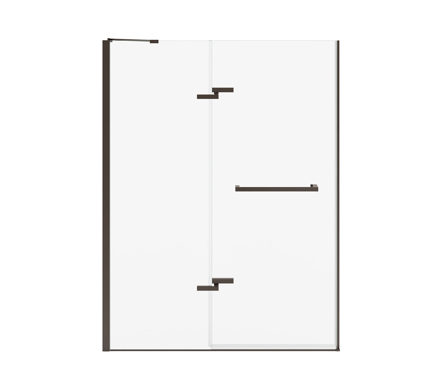 Reveal Sleek 71 51 1/2-54 1/2 x 71 1/2 in. 8 mm Pivot Shower Door for Alcove Installation with Clear glass in Dark Bronze - Plumbing Market
