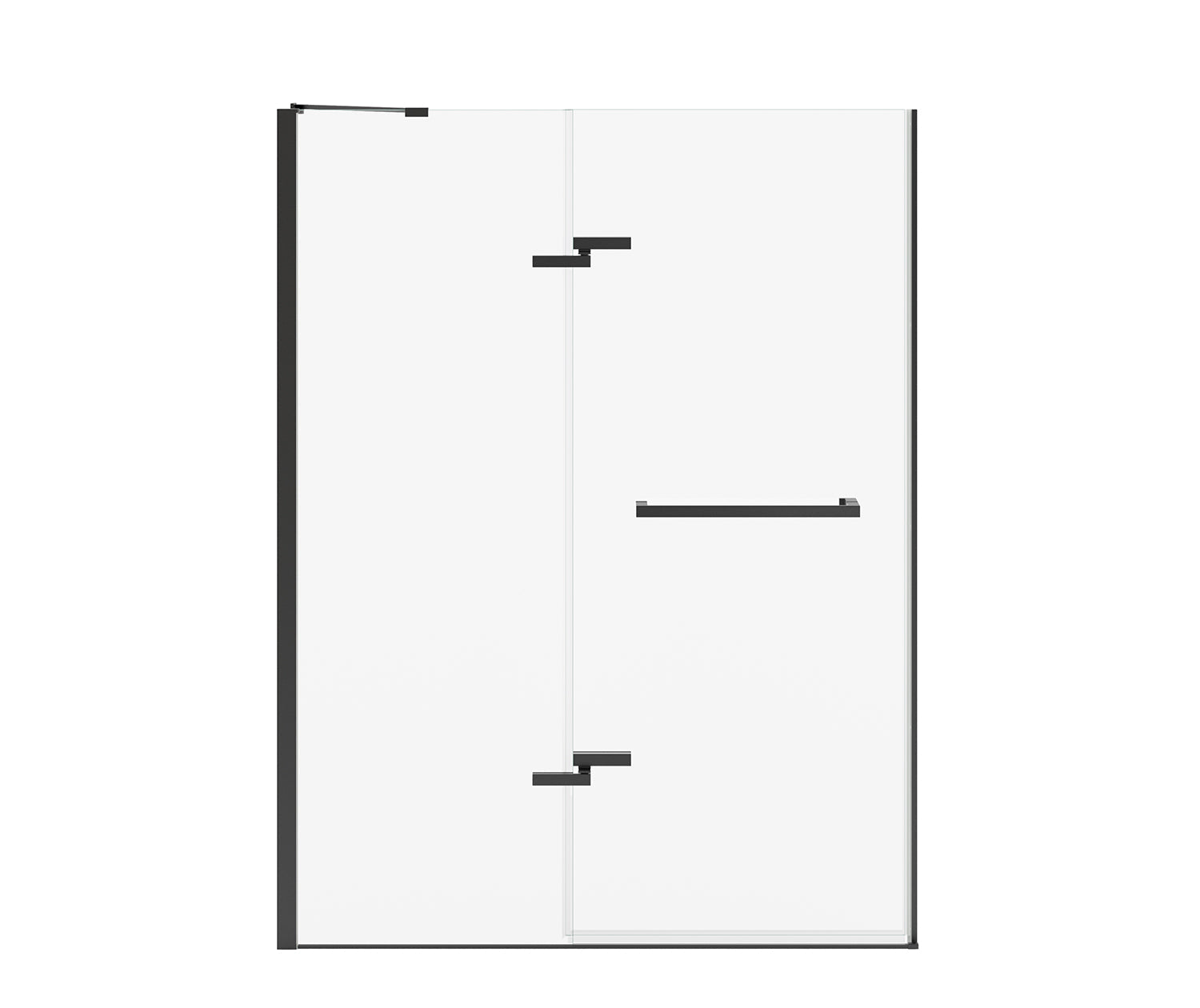 Reveal Sleek 71 51 1/2-54 1/2 x 71 1/2 in. 8mm Pivot Shower Door for Alcove Installation with Clear glass in Matte Black - Plumbing Market