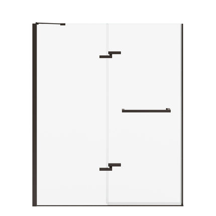 Reveal Sleek 71 56-59 x 71 1/2 in. 8 mm Pivot Shower Door for Alcove Installation with Clear glass in Dark Bronze - Plumbing Market