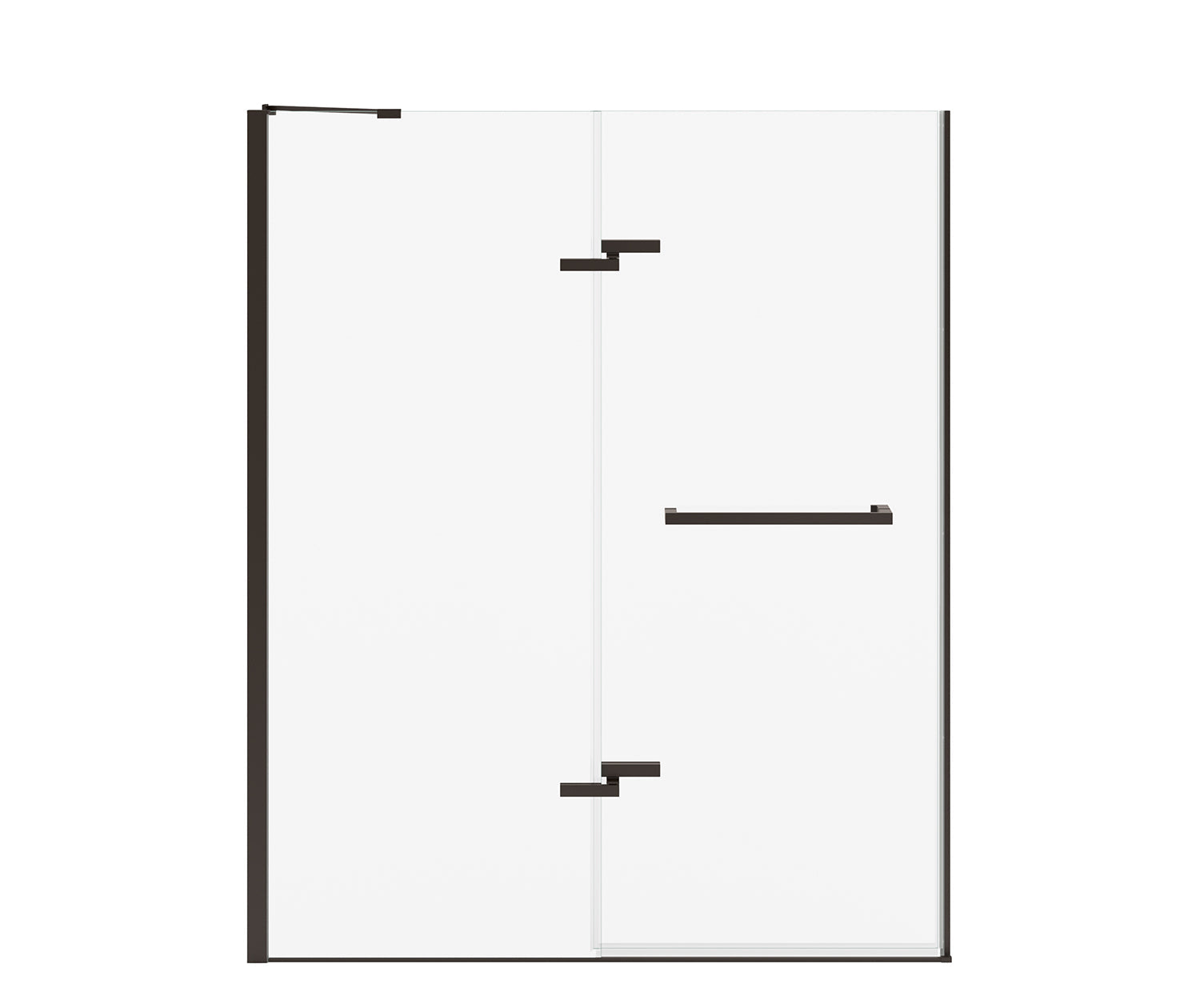 Reveal Sleek 71 56-59 x 71 1/2 in. 8 mm Pivot Shower Door for Alcove Installation with Clear glass in Dark Bronze - Plumbing Market