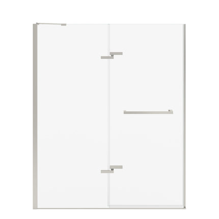Reveal Sleek 71 56-59 x 71 1/2 in. 8mm Pivot Shower Door for Alcove Installation with Clear glass in Brushed Nickel - Plumbing Market