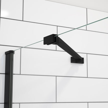 Reveal Sleek 71 56-59 x 71 1/2 in. 8mm Pivot Shower Door for Alcove Installation with Clear glass in Matte Black - Plumbing Market