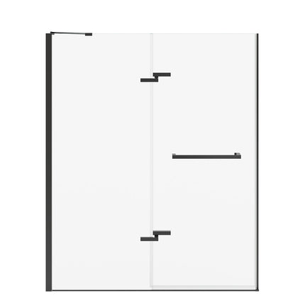 Reveal Sleek 71 56-59 x 71 1/2 in. 8mm Pivot Shower Door for Alcove Installation with Clear glass in Matte Black - Plumbing Market