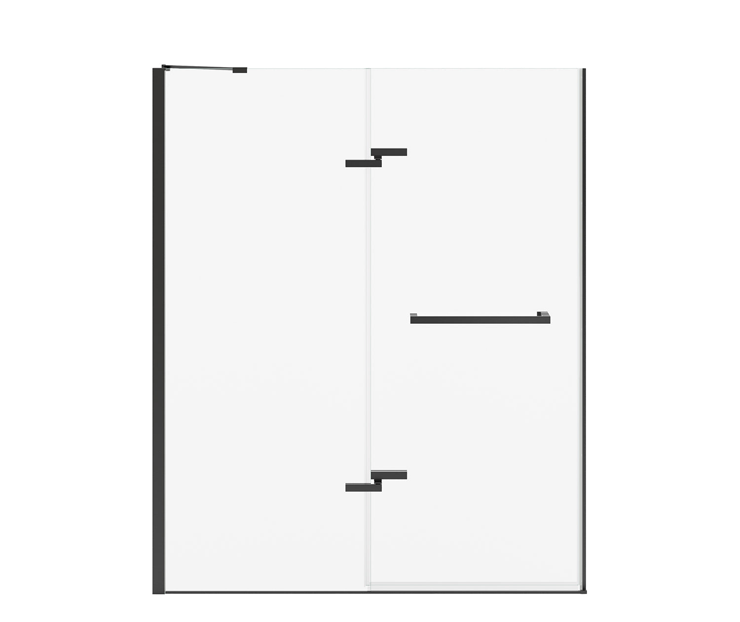 Reveal Sleek 71 56-59 x 71 1/2 in. 8mm Pivot Shower Door for Alcove Installation with Clear glass in Matte Black - Plumbing Market