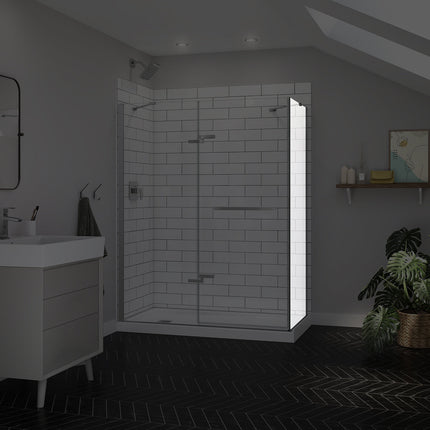 Reveal Sleek 71 Return Panel for 34 in. Base with Clear glass in Chrome - Plumbing Market