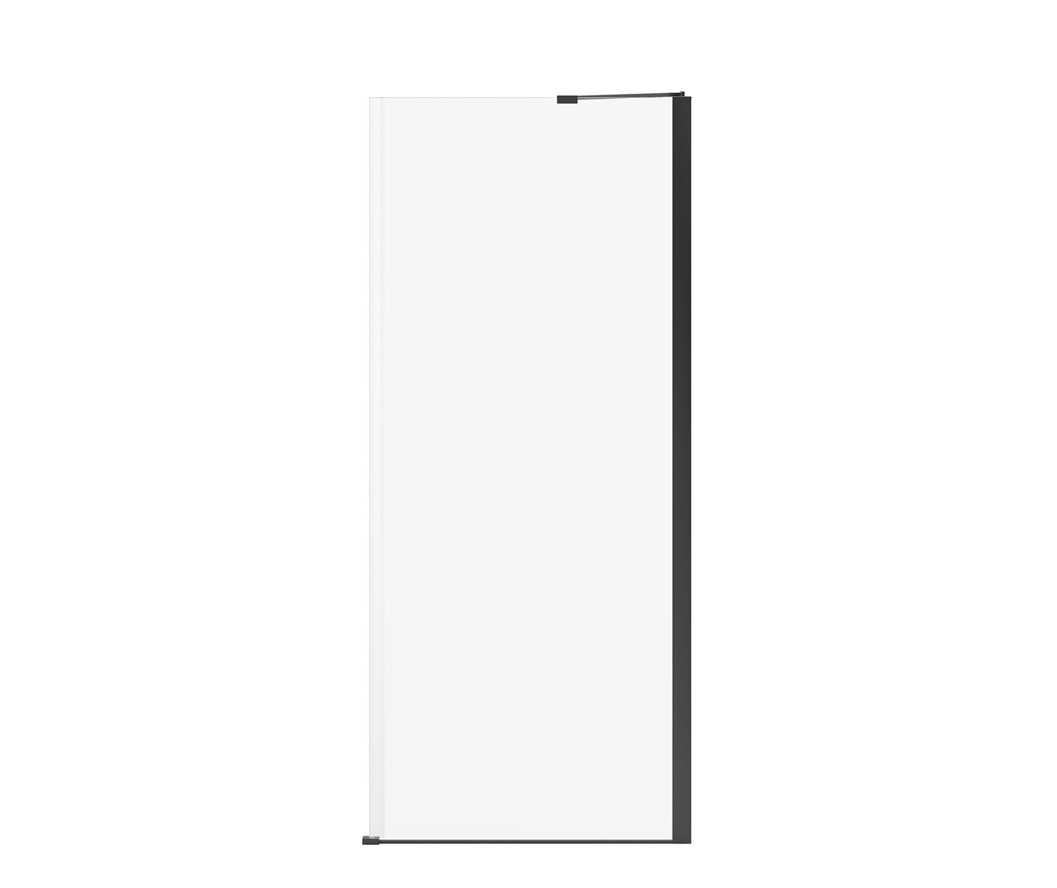 Reveal Sleek 71 Return Panel for 34 in. Base with Clear glass in Matte Black - Plumbing Market
