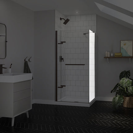 Reveal Sleek 71 Return Panel for 36 in. Base with Clear glass in Dark Bronze - Plumbing Market