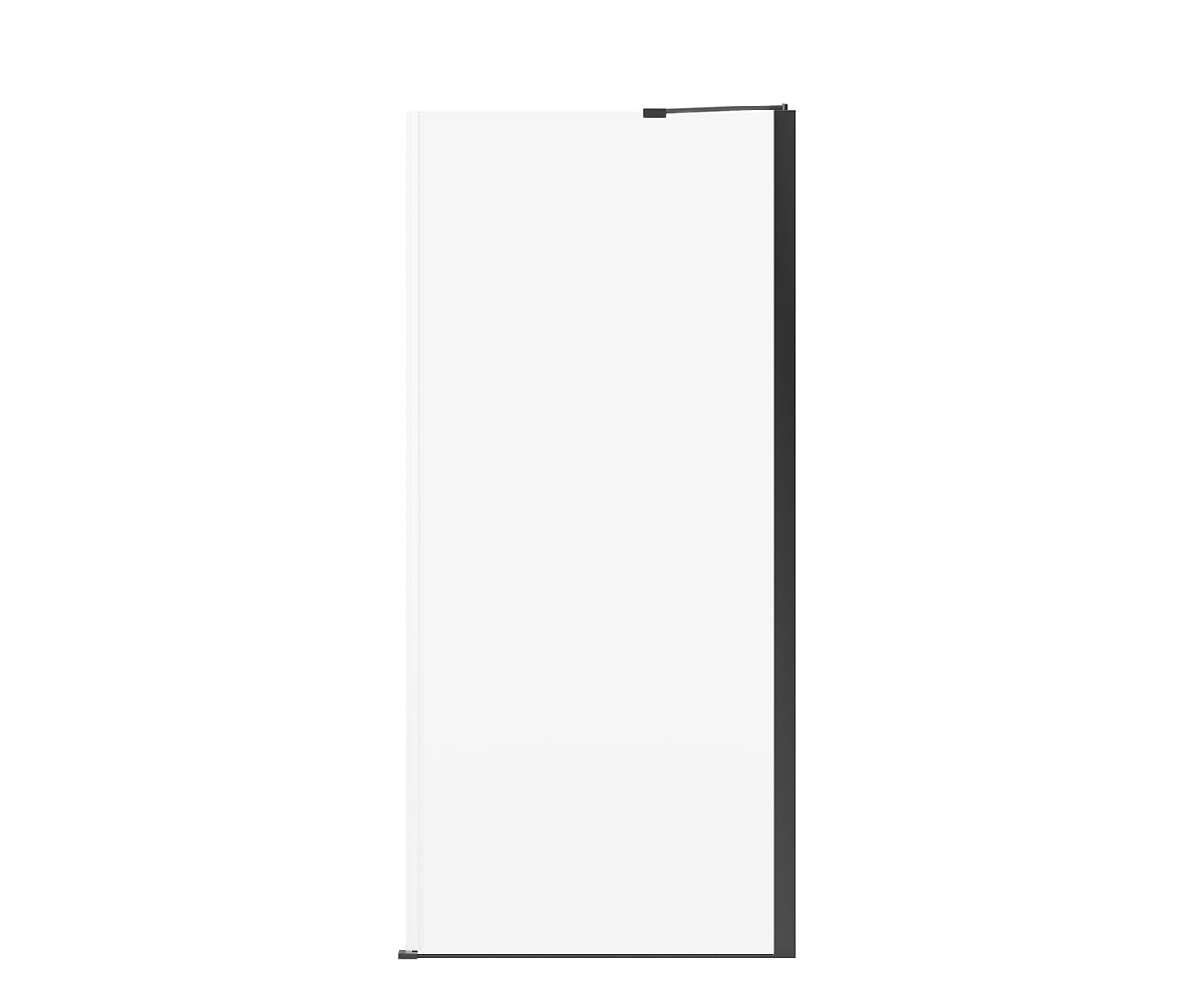 Reveal Sleek 71 Return Panel for 36 in. Base with Clear glass in Matte Black - Plumbing Market