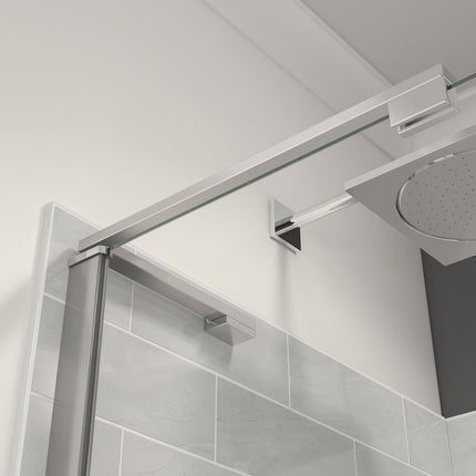 Capella 78 44-47 x 78 in. 8 mm Pivot Shower Door for Alcove Installation with GlassShield® glass in Chrome - Plumbing Market