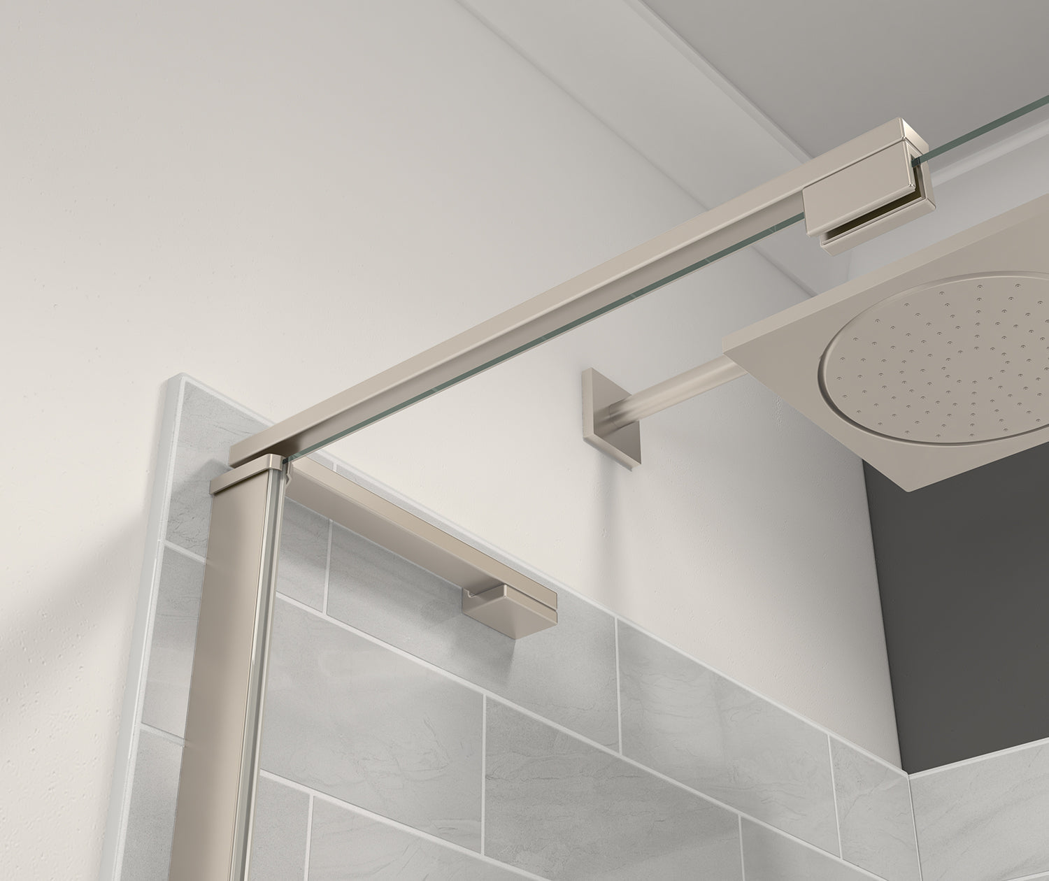 Capella 78 44-47 x 78 in. 8 mm Pivot Shower Door for Alcove Installation with GlassShield® glass in Brushed Nickel - Plumbing Market