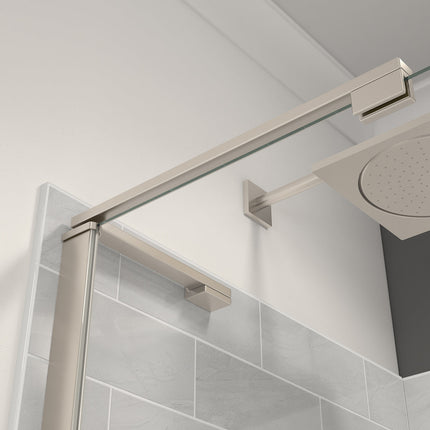 Capella 78 44-47 x 78 in. 8 mm Pivot Shower Door for Alcove Installation with GlassShield® glass in Brushed Nickel - Plumbing Market