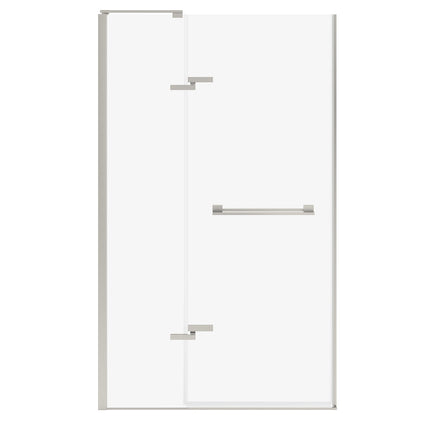 Capella 78 44-47 x 78 in. 8 mm Pivot Shower Door for Alcove Installation with GlassShield® glass in Brushed Nickel - Plumbing Market