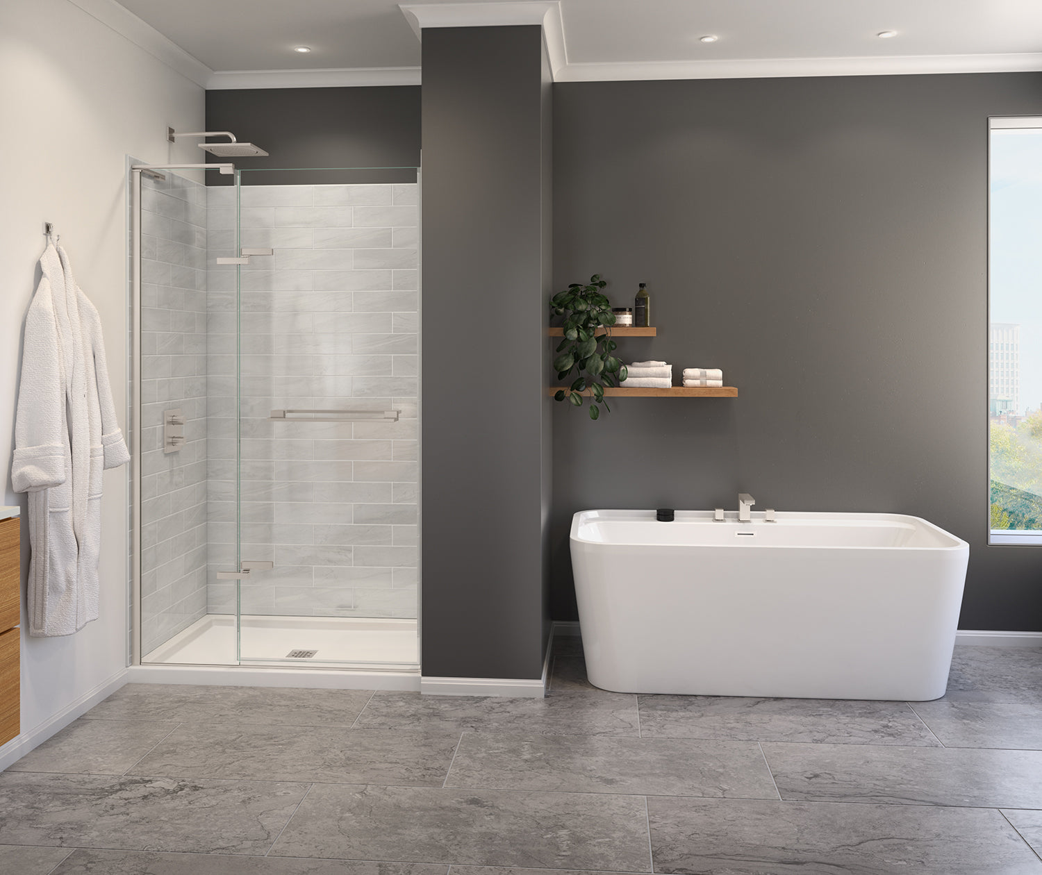 Capella 78 44-47 x 78 in. 8 mm Pivot Shower Door for Alcove Installation with GlassShield® glass in Brushed Nickel - Plumbing Market