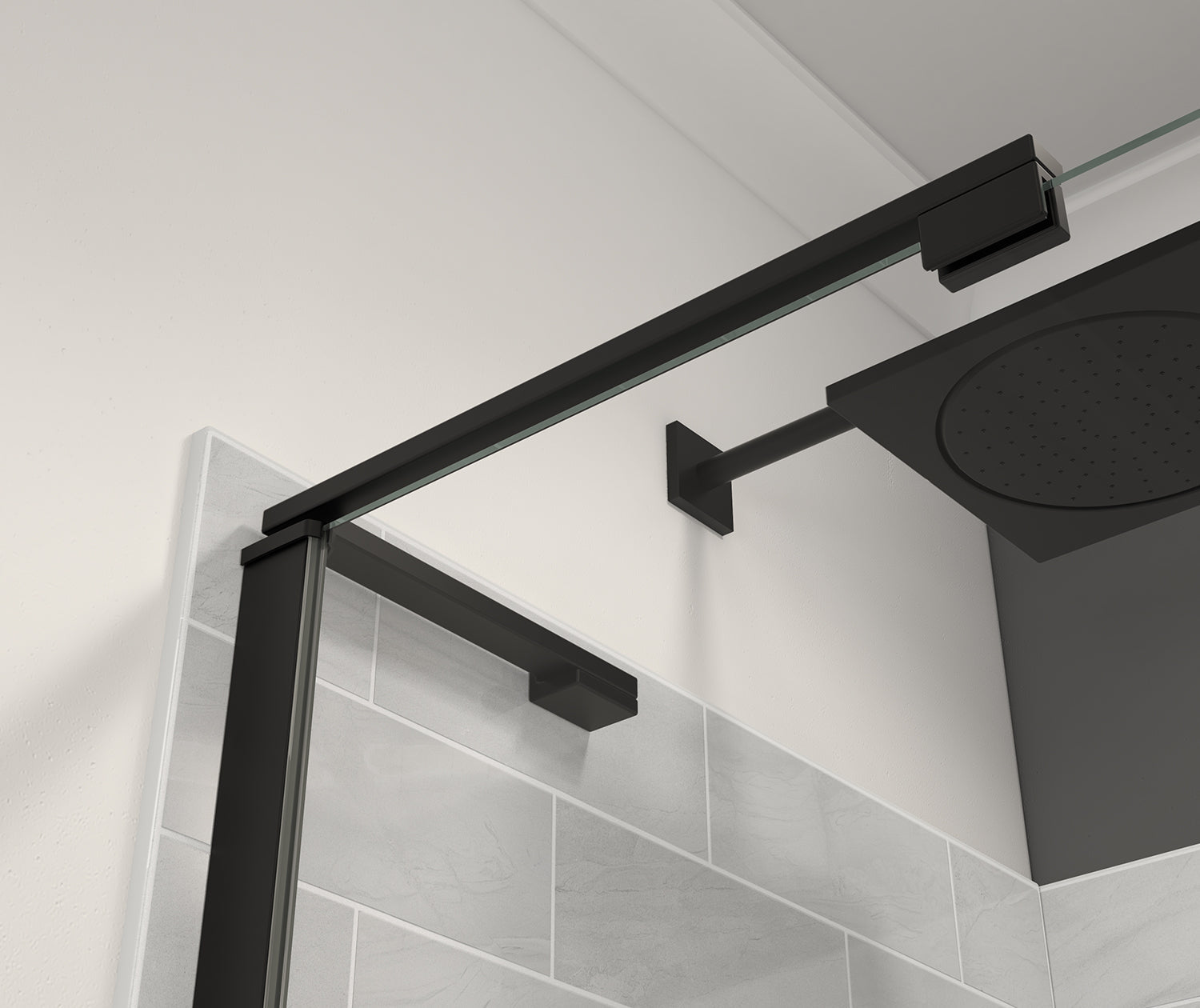 Capella 78 44-47 x 78 in. 8 mm Pivot Shower Door for Alcove Installation with GlassShield® glass in Matte Black - Plumbing Market