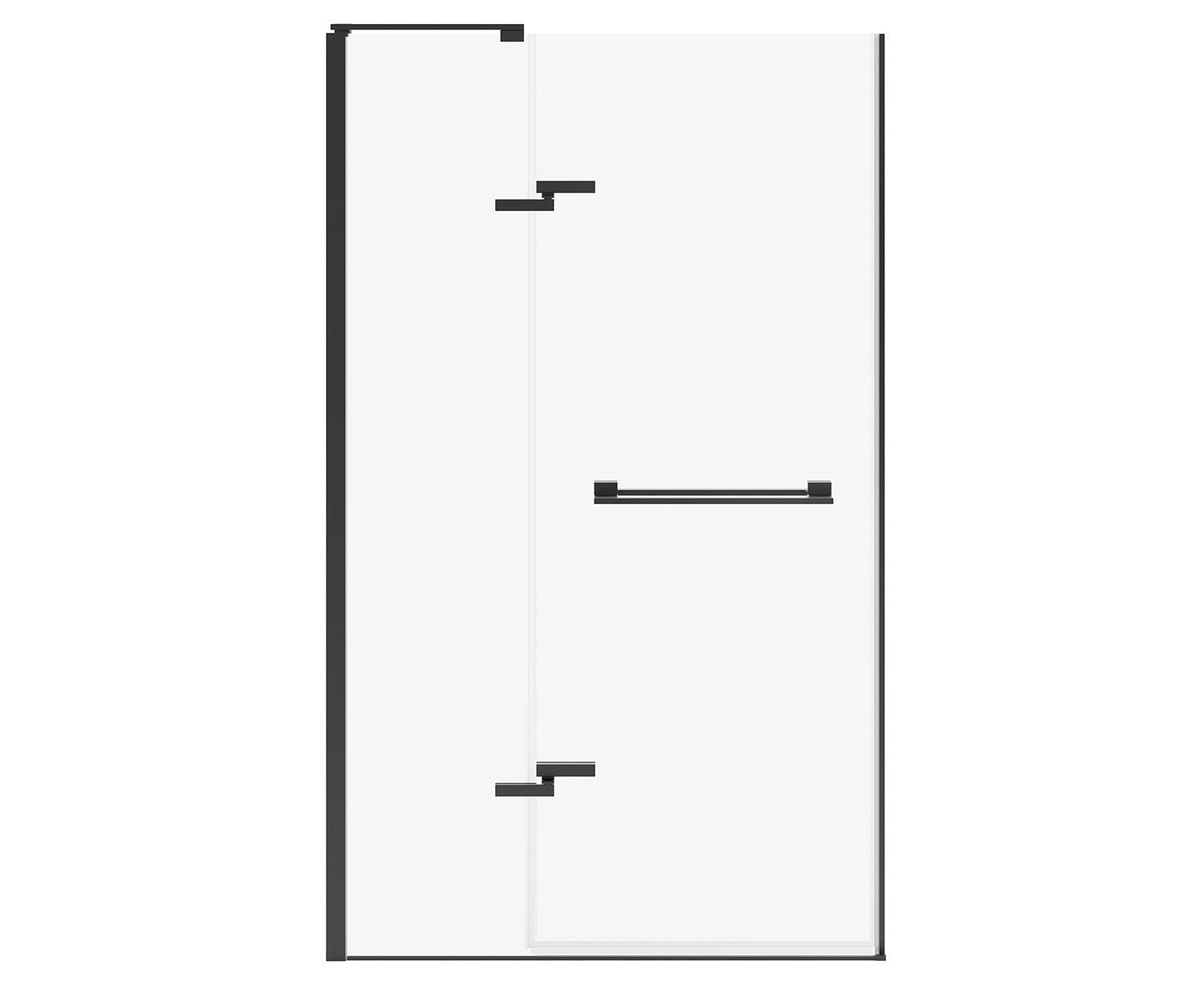 Capella 78 44-47 x 78 in. 8 mm Pivot Shower Door for Alcove Installation with GlassShield® glass in Matte Black - Plumbing Market